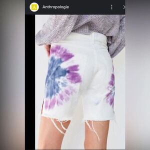 NWT Anthropologie Edwin high rise tie dye white denim size 24 sunset